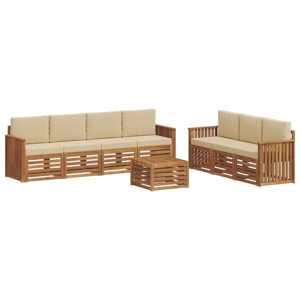 vidaXL Ensembles de canapés avec coussin 8 Pièces Naturel et Beige