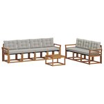 vidaXL Ensemble de canapés d'extérieur 8 pc Gris Naturel et Clair