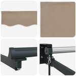vidaXL Auvent Rétractable Beige 350 x 250 cm Polyester et Aluminium