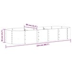 vidaXL Lit surélevé de jardin Acier galvanisé 224x80x36 cm gris