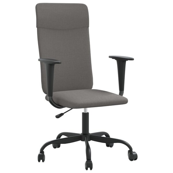 vidaXL Chaise de bureau réglable en hauteur gris foncé tissu