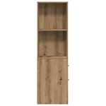 vidaXL Armoire de salle de bain étroite avec roulettes chêne artisanal