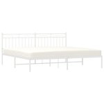 vidaXL Cadre de lit métal sans matelas et tête de lit blanc 200x200 cm
