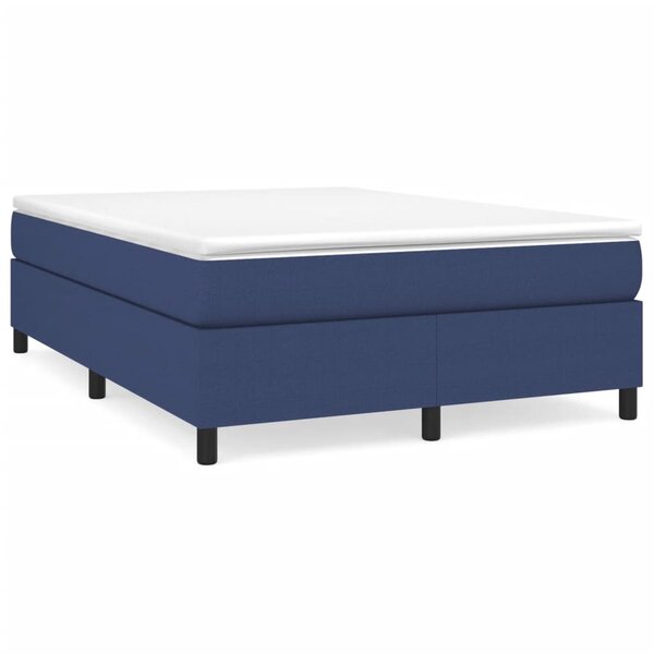 vidaXL Cadre de lit bleu 140x190 cm tissu