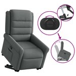 vidaXL Fauteuil inclinable Gris foncé Tissu