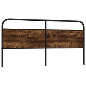 vidaXL Tête de lit chêne fumé 190 cm acier et bois d'ingénierie