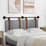 vidaXL Tête de lit suspendue Avec lumière LED Gris clair PU antique