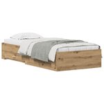 vidaXL Cadre de lit Chêne artisanal 90 x 200 cm Bois d'ingénierie