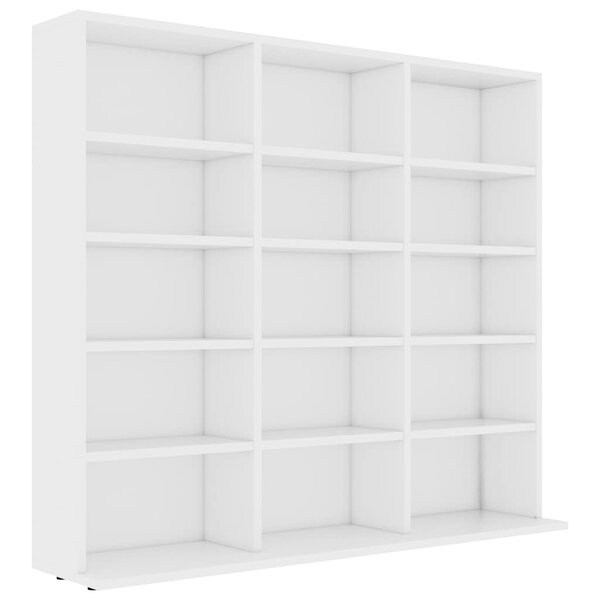 vidaXL Armoire à CD Blanc 100x23x89 5 cm Bois d’ingénierie