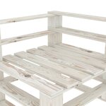 vidaXL Canapé palette à 2 places de jardin Blanc Bois