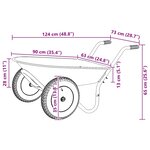 vidaXL Brouette Argent et noir 124 x 73 x 65 cm Acier