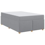 vidaXL Cadre de lit avec matelas Gris clair 120 x 190 cm tissu
