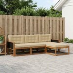 vidaXL Ensemble de canapés d'extérieur 4 pc Naturel et Beige