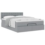 VidaXL Cadre de lit ottoman et matelas gris clair 140x200 cm tissu