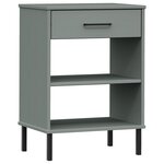 vidaXL Armoire console avec pieds en métal Gris Bois pin massif OSLO