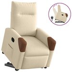 vidaXL Fauteuil inclinable Crème Tissu