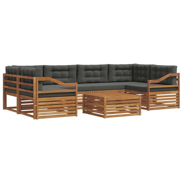 vidaXL Ensemble de canapés d'extérieur 7 pc Naturel et Anthracite