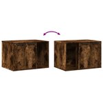 vidaXL Meuble de bac à litière pour chat chêne fumé bois d'ingénierie