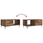 vidaXL Table basse Bois ancien 90 x 50 x 40 cm Bois d'ingénierie