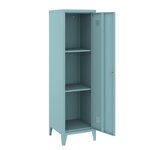 Armoire étagère meuble de rangement 137 x 38 x 38 cm à casier métallique vérouillable bleu 03_0008945