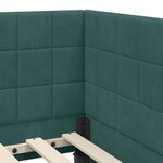 vidaXL Cadre de lit d'angle Vert foncé 80 cm x 200 cm tissu