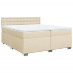 vidaXL Sommier à lattes de lit avec matelas Crème 200x200 cm Tissu