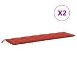 vidaXL Coussins de banc de jardin lot de 2 rouge mélangé tissu