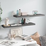 vidaXL Étagère murale flottante 2 Pièces Gris brillant 90x23 5x3 8 cm MDF