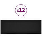 vidaXL Panneaux muraux 12 Pièces Noir 90x30 cm Similicuir 3 24 m²