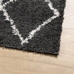 vidaXL Tapis shaggy à poils longs moderne noir et crème 240x240 cm