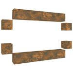 vidaXL Ensemble de meubles TV 8 Pièces Chêne fumé Bois d'ingénierie