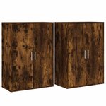 vidaXL Buffets 2 Pièces chêne fumé 60x31x84 cm bois d'ingénierie