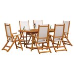 vidaXL Ensemble à Manger de jardin 7Pièces bois d'acacia solide textilène