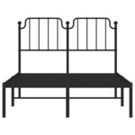 vidaXL Cadre de lit métal avec tête de lit noir 120x190 cm