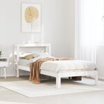 vidaXL Cadre de lit avec tête de lit sans matelas blanc 90x190 cm