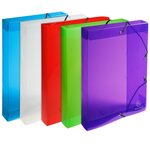 Boite De Classement Exabox Dos 40mm Polypropylène Crystal Colours - A4 - Couleurs Assorties - X 8 - Exacompta