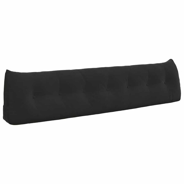vidaXL Coussin de Dos Noir 200 x 24 x 50 cm Velours