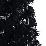 vidaXL Demi sapin de Noël artificiel avec support Noir 150 cm PVC