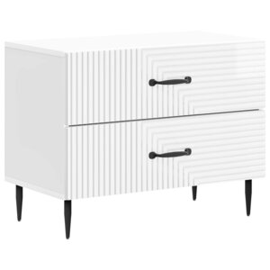 vidaXL Cabinet de chevet Blanc brillant 62 x 34 5 x 47 5 cm