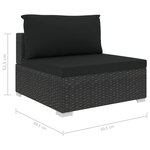 vidaXL Salon de jardin 11 Pièces avec coussins résine tressée noir
