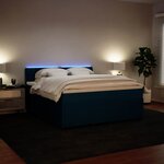 vidaXL Sommier à lattes de lit et matelas bleu 180x200 cm velours