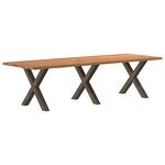 vidaXL Table à manger marron clair bois de chêne massif rectangulaire