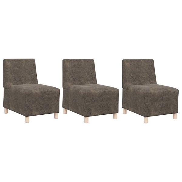vidaXL Fauteuil 3 Pièces Gris foncé 55 x 74 x 82 cm Cuir suédé faux