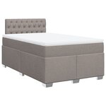 vidaXL Sommier à lattes de lit avec matelas taupe 120x190 cm tissu