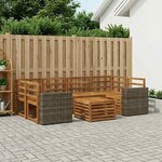 vidaXL Ensemble de canapés d'extérieur 7 pc Naturel
