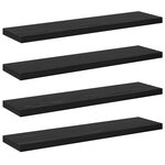 vidaXL Planche d'étagère 4 Pièces  bois noir 40x10x1.5 cm  en bois d'ingénierie