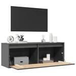vidaXL Armoire murale Gris 100x30x35 cm Bois de pin massif