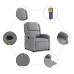 vidaXL Fauteuil de massage inclinable électrique gris clair tissu