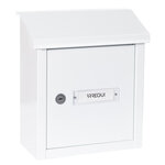 Boîte aux lettres en acier porte mur et portail. V4091 Fente de 23 x 4 cm Blanc