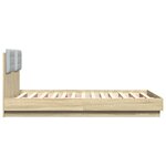 vidaXL Cadre de lit tête de lit et lumières LED chêne sonoma 140x190cm